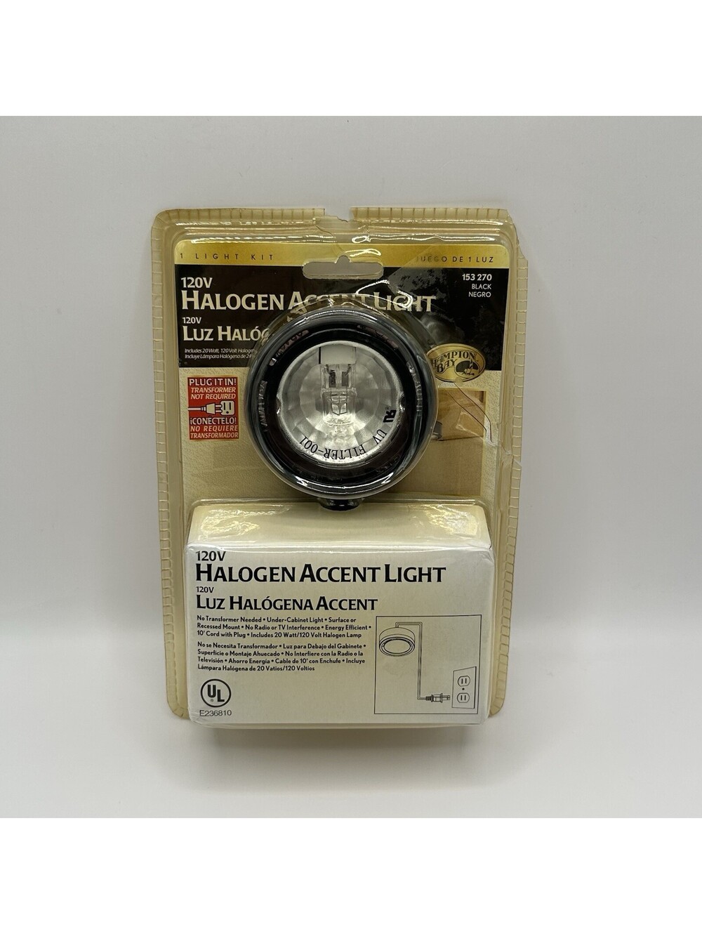 Hampton Bay 120V Halogen Accent Black 153 270 Brand New, FGGL032 UV 2005